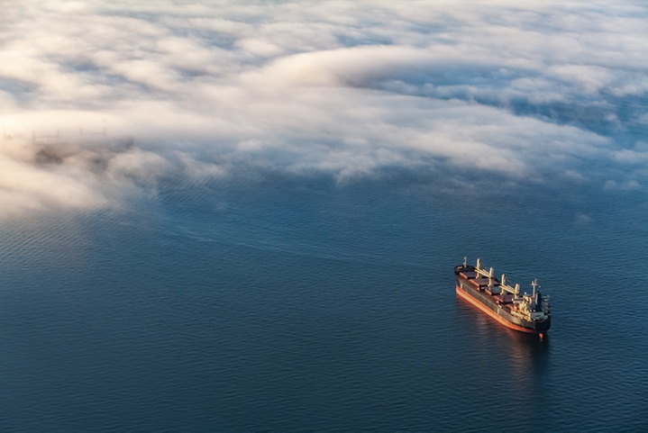 Freight ship at sea